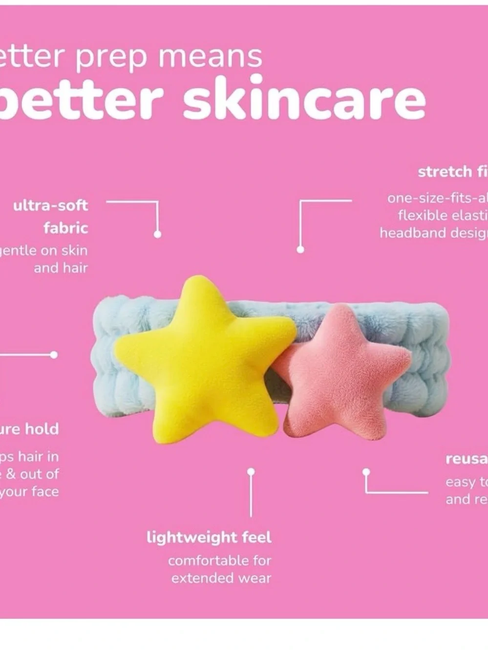The Crème Shop x ONCH Teddy Headband - Spa Headband for Skincare and Makeup NEW